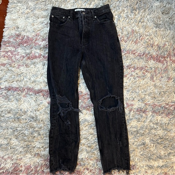 ABERCROMBIE distressed high rise mom jeans - Picture 3 of 5